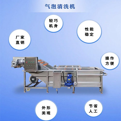 湖南田螺肉气泡翻浪喷淋清洗机